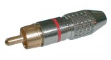 Konektor CINCH vidlice na kabel kov nikl pr.6mm červený II