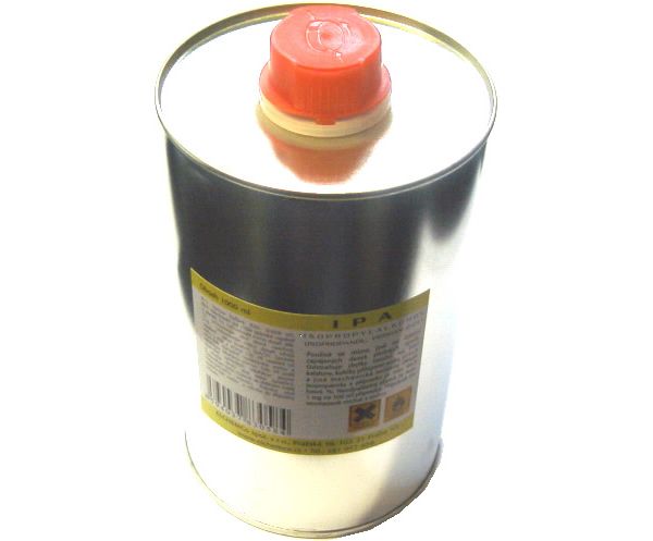 Izopropylalkohol v plechovce - čisticí přípravek kapalina, líh, pro čištění desek plošných spojů, elektromechanických součástí, apod., objem 1litr