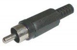Konektor CINCH vidlice na kabel plast černý 