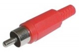 Konektor CINCH vidlice na kabel plast červený