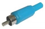 Konektor CINCH vidlice na kabel plast modrý