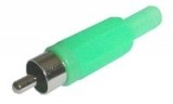 Konektor CINCH vidlice na kabel plast zelený