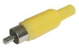 Konektor CINCH vidlice na kabel plast žlutý