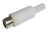 Konektor CINCH zásuvka na kabel plast bílá