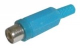 Konektor CINCH zásuvka na kabel plast modrá