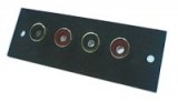 Konektor CINCH zásuvka terminál do panelu 4x na podložce černá/červená izolovaná