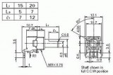 Lineární uhlíkový potenciometr RK09L1120036 10K/N, oska @ 6mm