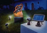Osvětlení LED - Svítidlo LED - solární bodové Trio, 3ks vysoce svítivé reflektory, pro montáž na stěnu nebo do země, solární panel + akumulátor