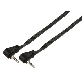 Kabel Jack 3,5 úhlový vidlice 4-pólová - Jack 3,5 úhlový 90° lomený konektor vidlice 4-pólová 2.5m, pro připojení digitálních kamer k PC nebo TV