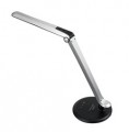 LED stolní lampička dotyková, 8W, plynulá regulace jasu, 5300K, šedočerná barva, výklopné a ohybné rameno, otočná