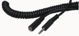 Prodlužovací kabel JACK3.5 vidlice stereo / JACK3.5 zásuvka stereo kroucený délka 0,5/1,2m