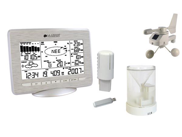 PROFI Meteorologická stanice SOLÁRNÍ + USB WS28, bezdrátový teploměr, Měří a ukládá min./max. vnitřní a venkovní teplotu, vnitřní a venkovní vlhkost, barometrický tlak, rosný bod, rychlost a směr větr