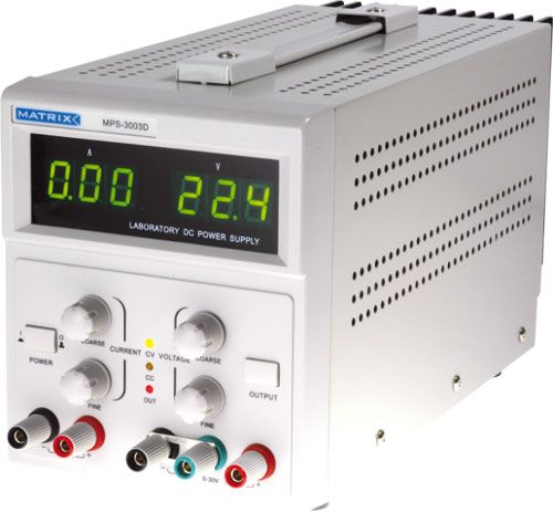 Zdroj laboratorní stolní (MPS-3003D), regulovatelný proud i napětí 0-30V 0-3A (1x) + 5V 1A s LCD, ochrana proti zkratu