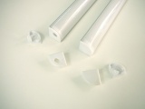 AL lišta-profil R5 - rohový pro LED pásky s nacvakávacím difusorem - barva stříbrná, koncovka, záslepka