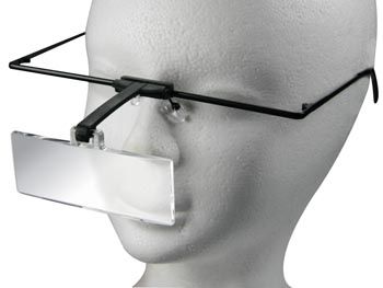 Lupa na čelo bez osvětlení, náhlavní, ve tvaru brýlí, 1.5x / 2.5x / 3.5x zvětšení