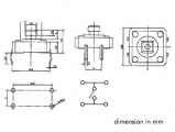 Mikrospínač 12x12mm V-7,3mm výška, do plošného spoje 