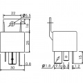 RELÉ AM3-12CF auto 1x přepínací kontakt 80A, 12VDC, elektromagnetické, auto, rozměry, pinů fastonů