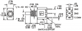Tlačítkový spínač přepínač tlačítko kulaté OFF-ON s aretací 2 polohy ON-OFF; SPDT; 1A/125VAC; 1A/28VDC; bílá, rozměr otvoru 6.35mm rozměry