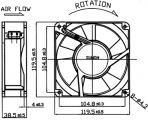 Ventilátor A2123HBT 230VAC 120x120x38mm