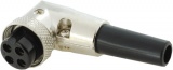 XLR 4ZK90-ŠR Mikrofonní konektor-zásuvka na kabel úhlová 90° 4-piny šroubovací aretace