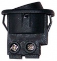Kolébkový vypínač kulatý 250V/6A černý se svorkami na připojení kabelu