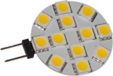 LED žárovka G4 12xSMD5050 bílá teplá, 2700–3500K, napájení 12V/2,5W, do bodovek, kuchyňkého bodového osvětlení, náhrada za halogen