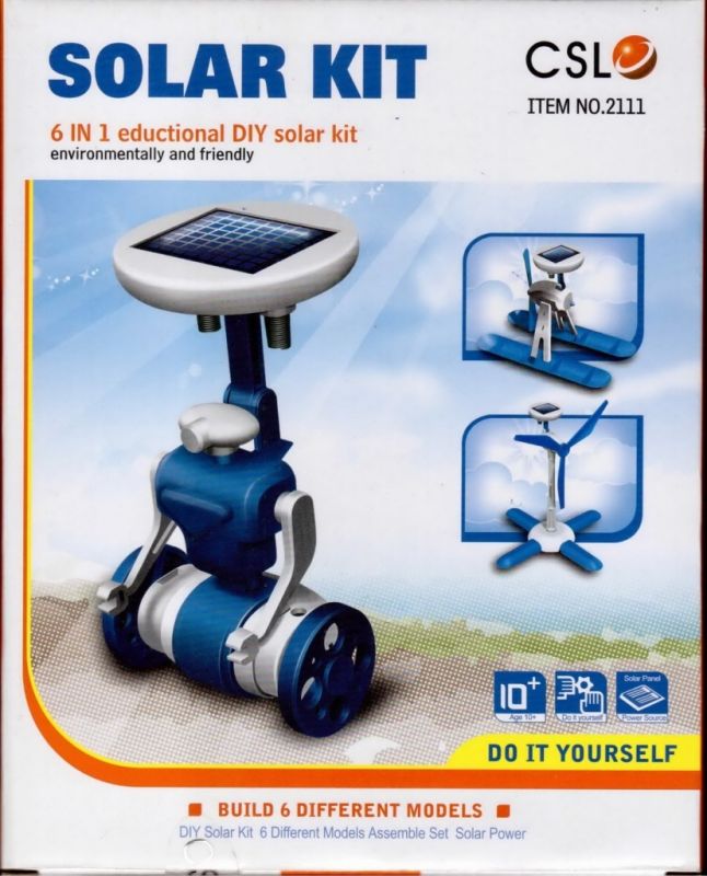 Solární kit-vzdělávcí stavebnice SolarBot modrý skládačka Robot SolarKit 6 v 1 