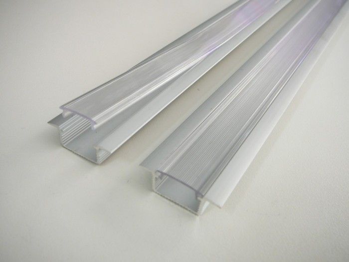 AL lišta-profil k zapuštění pro LED pásek ve tvaru T "V5" vestavný barva stříbrná 28x8x15mm 1m nebo 2m + kryt plexi nacvaknutí - Čirý kryt Délka 2m Čirý kryt Délka 2m