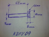 Gumová kabelová vývodka-průchodka KDFV09 průměr 5,1mm - rozměry