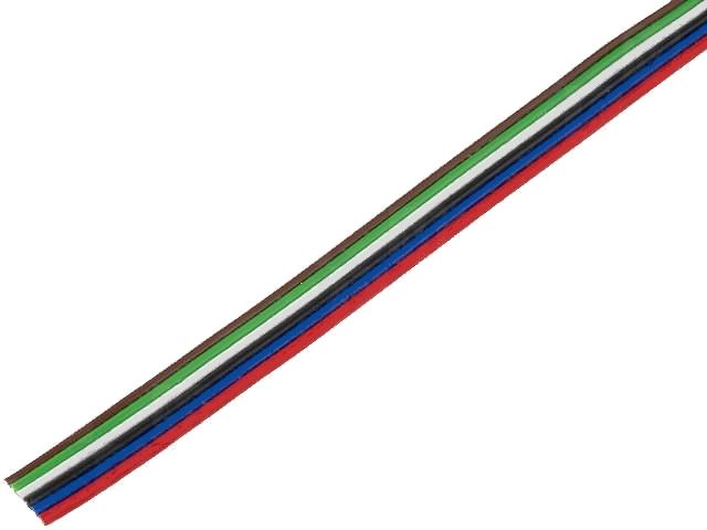 Kabel plochý PNLY0,35-6 CN barevný PVC 6-žilový 0,35mm2 licna