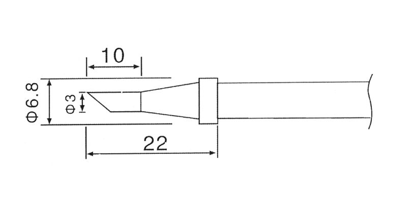 Pájecí hrot C1-3 pro mikropáku ZD-99,8906(L) výměnný tl. 3mm