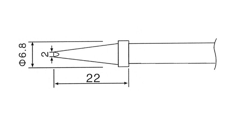 Pájecí hrot C1-4 pro mikropáku ZD-99,8906(L) výměnný tl. 2mm
