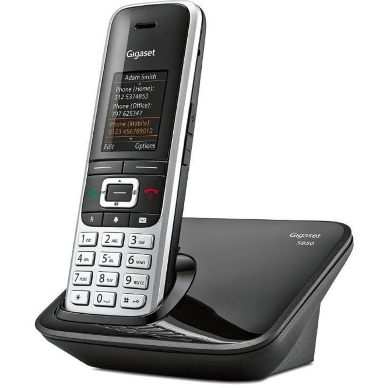 SIEMENS S850 DECT GIGASET přenosný bezdrátový telefon na pevnou linku, zobrazení čísla volajícího CLIP/CNIP
