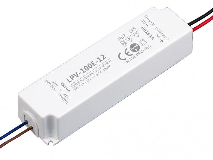 Zdroj spínaný (trafo) pro LED pásky 12V/100W/8,5A voděodolný IP67