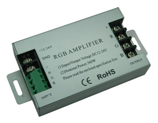 Zesilovač signálu AMP5 pro LED RGB pásky, 3 kanálový, 12-24V, 3x10A