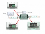 Zesilovač signálu AMP5 pro LED RGB pásky, 3 kanálový, 12-24V, 3x10A