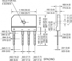 Diodový můstek B800V10A-P plochý, 800V dc, 10A