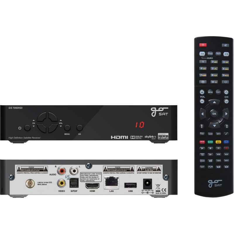GoSAT GS7060HDi FULL HDTV MPEG4 satelitní přijímač s PVR nahráváním na USB, HDMI