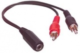 Kabel Jack 3,5 stereo 3pin - 2xCINCH samec kolík - V/ JACK3,5-Zásuvka 0,2m 