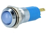 Kontrolka LED 12V DC @10mm modrá do panelu otvor 14,2mm