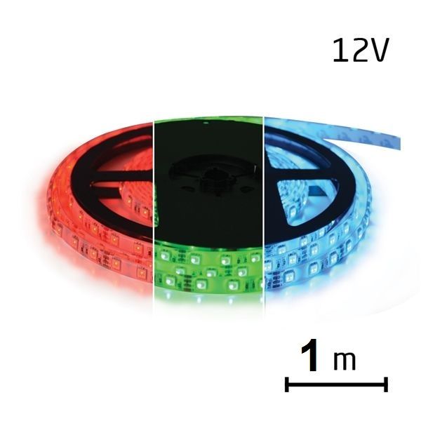 LED pásek 12V 335 (boční) 60LED/m IP20 max. 4.8W/m R-G-B multicolor (1ks=cívka 5m), samolepící vnitřní, boční svit, 1m