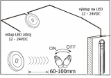 Spínač, stmívač s IR-1 senzorem pro LED pásky 12-24V (mávnutí rukou) difuzní