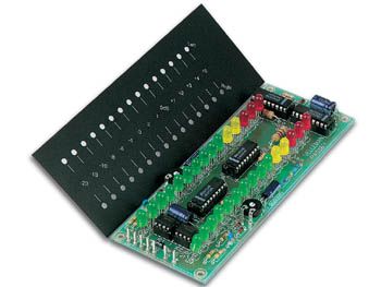 Stavebnice modul indikátor vybuzení STEREO 2x15 LED, VU metr, Audio spectrum analyzer, bargraf, spektrální analyzátor, napájení 12V - 15V, 300mA 