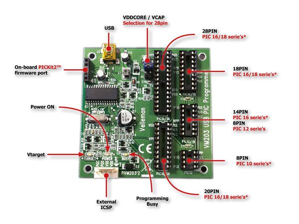 USB PIC microcontrollers PROGRAMÁTOR