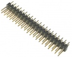 ASL040DG  2-řadá přímá jumperová lišta 40 pin lámací, zlacená 2,54mm