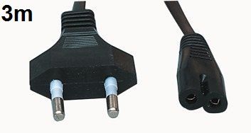 Flexi šňůra 230V AC síťový přívod k radiomagnetofonu, 250 V / 2.5 A max., délka 3m) RMGF