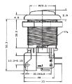 Tlačítko VAQ-7R/15-G spínací/rozpínací mikrospínač zelené 250V/10A průměr 23,6mm