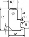 Konektor faston 6,3 vidlice do DPS úhlová 90° FS1573 do plošného spoje, lomená