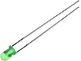 LED dioda 3mm BLIK zelená difuzní, 565nm rozptylná 60° 15mcd  blikající