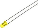 LED dioda 3mm BLIK žlutá difuzní, 590nm rozptylná 60° 10mcd  blikající